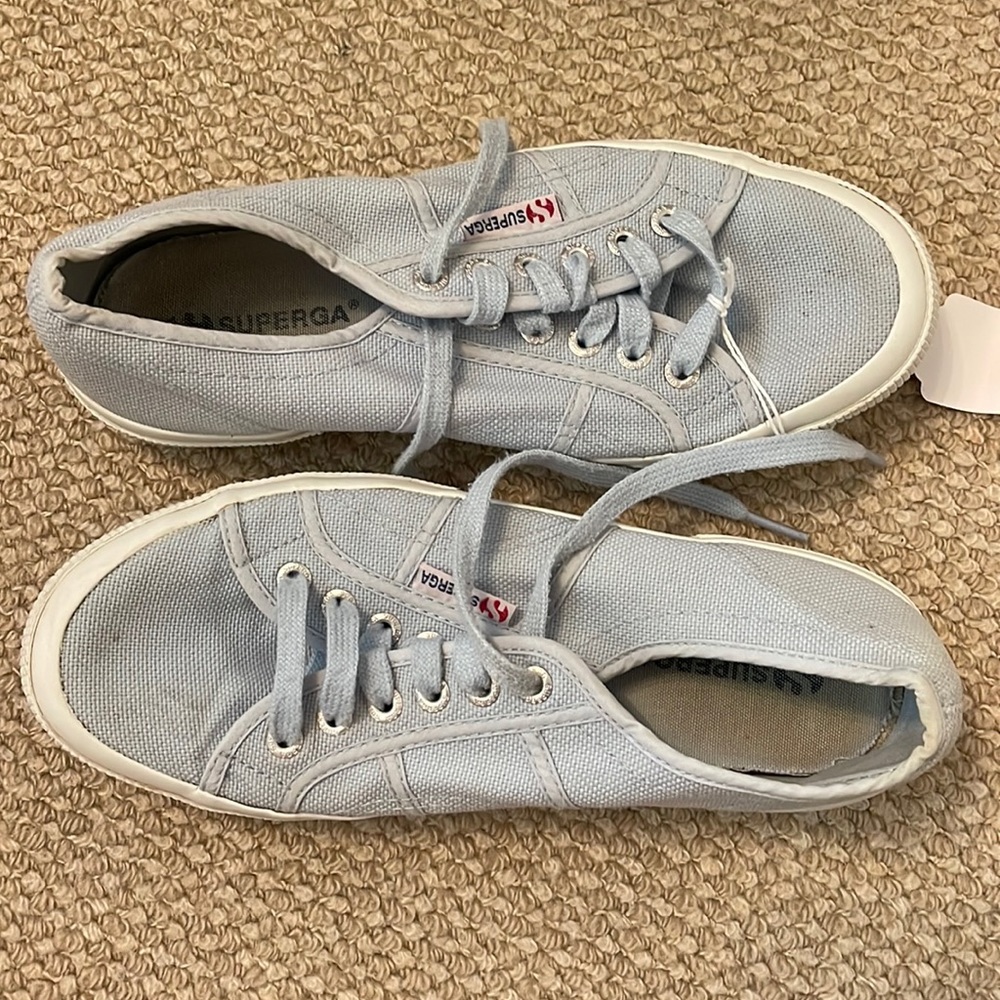 Blue low top Superga